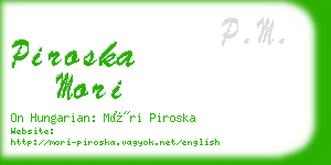 piroska mori business card